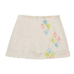 GOLF Skirt side pleated skort with argyle Light Khaki Size Small Shorts Skort